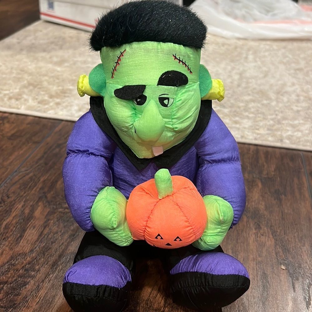 Vtg Stuffins‎ Frankenstein Nylon Plush Halloween Monster 1994